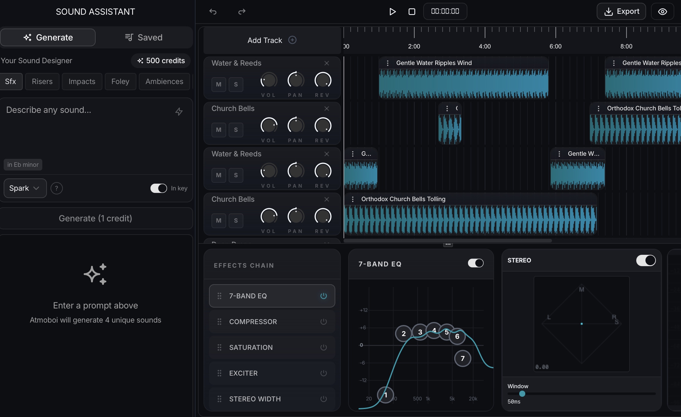 a modern ai powered ambient music creation interface