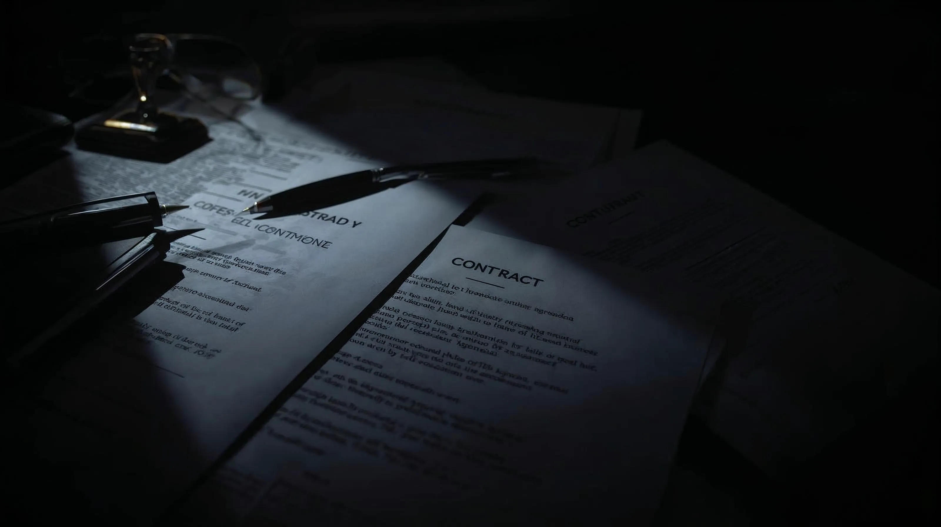 Professional licensing agreement documents for horror music