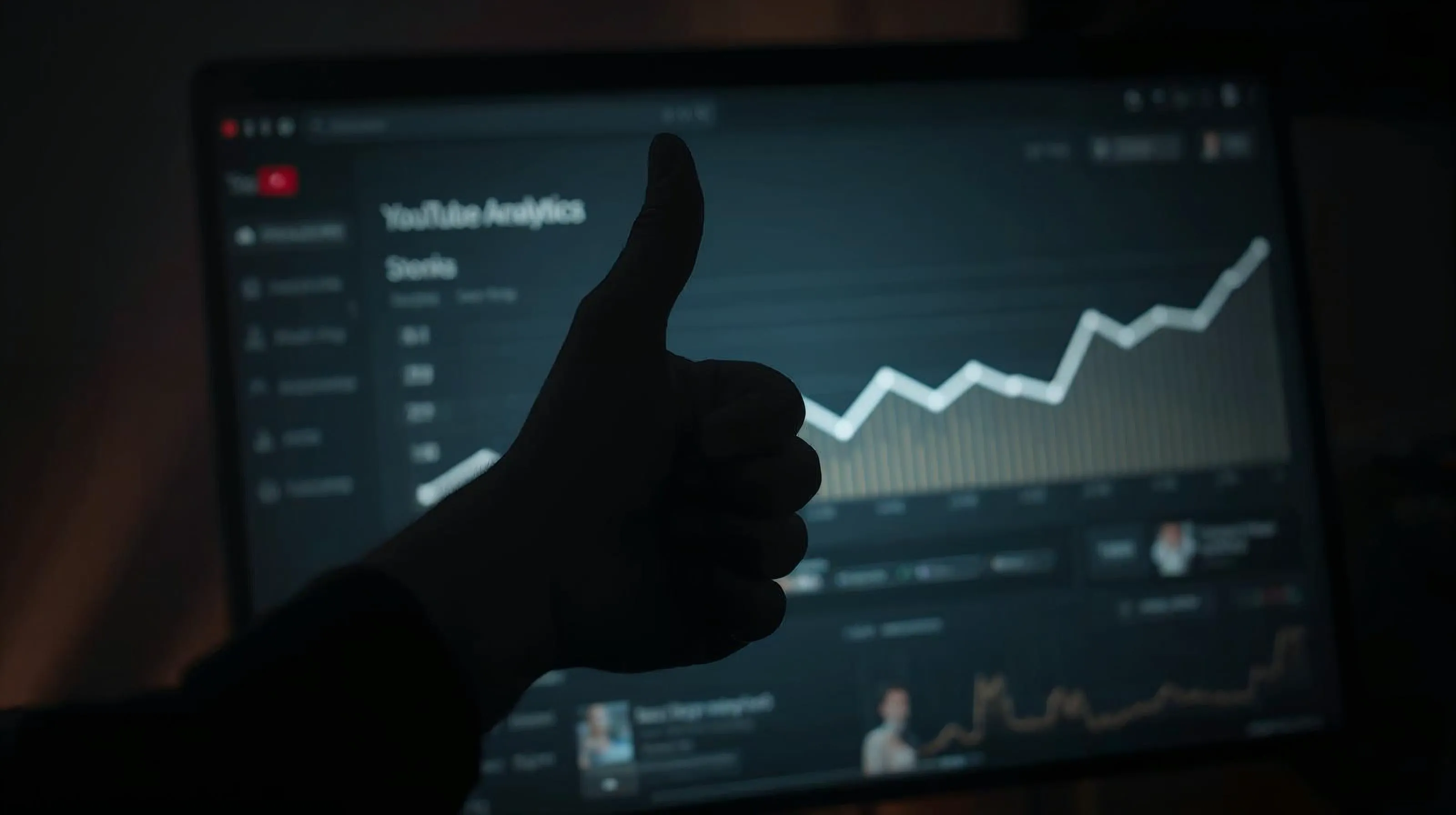 YouTube analytics showing high engagement on horror ambient content